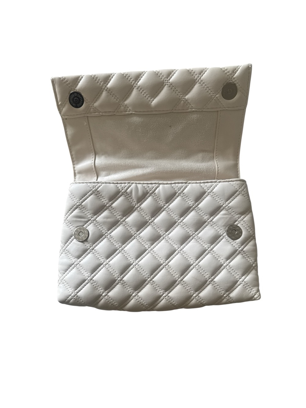 STEVE MADDEN “SM” Logo Ivory White Quilted Crossbody Shoulder Purse - Picture 3 of 8